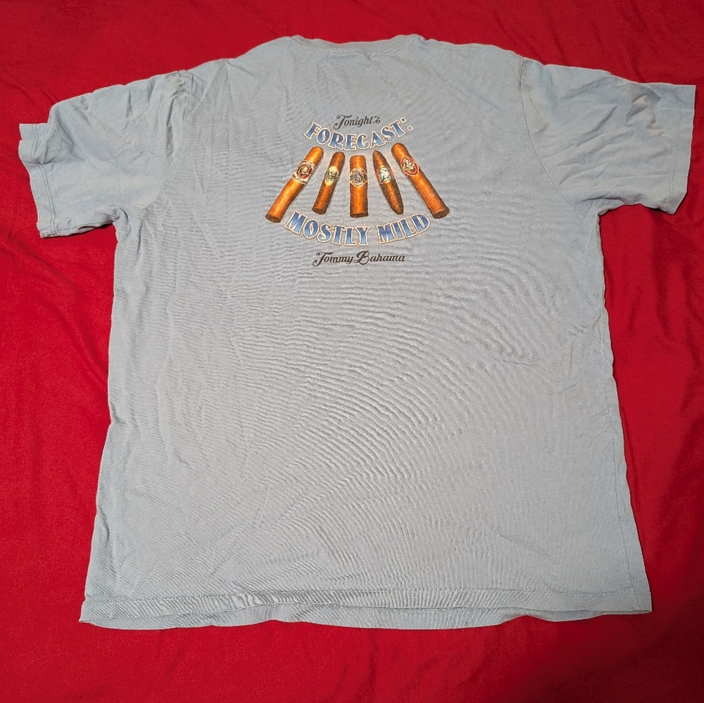 Tommy Bahama Men's Large T-Shirt Cigars Blue